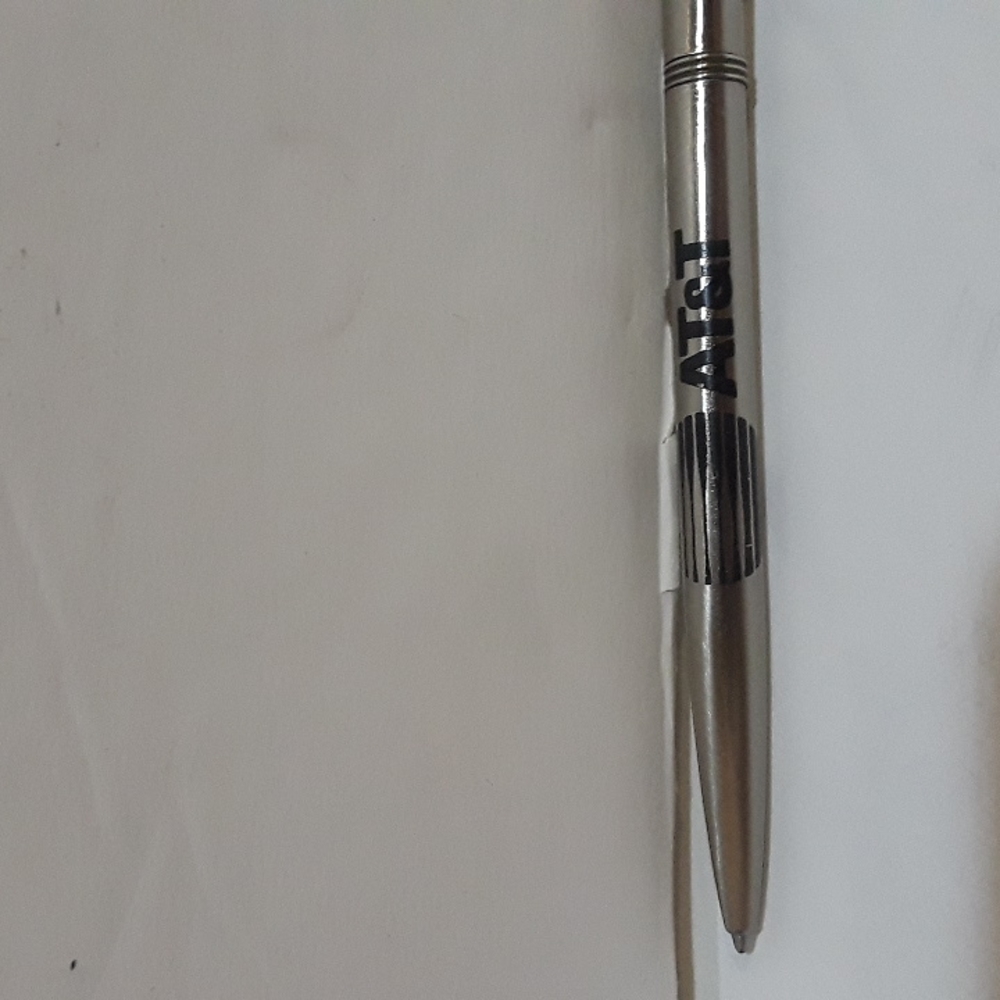 RARE VINTAGE AT&T ALL STAINLESS STEEL PARKER PEN WRITES BLUE INK